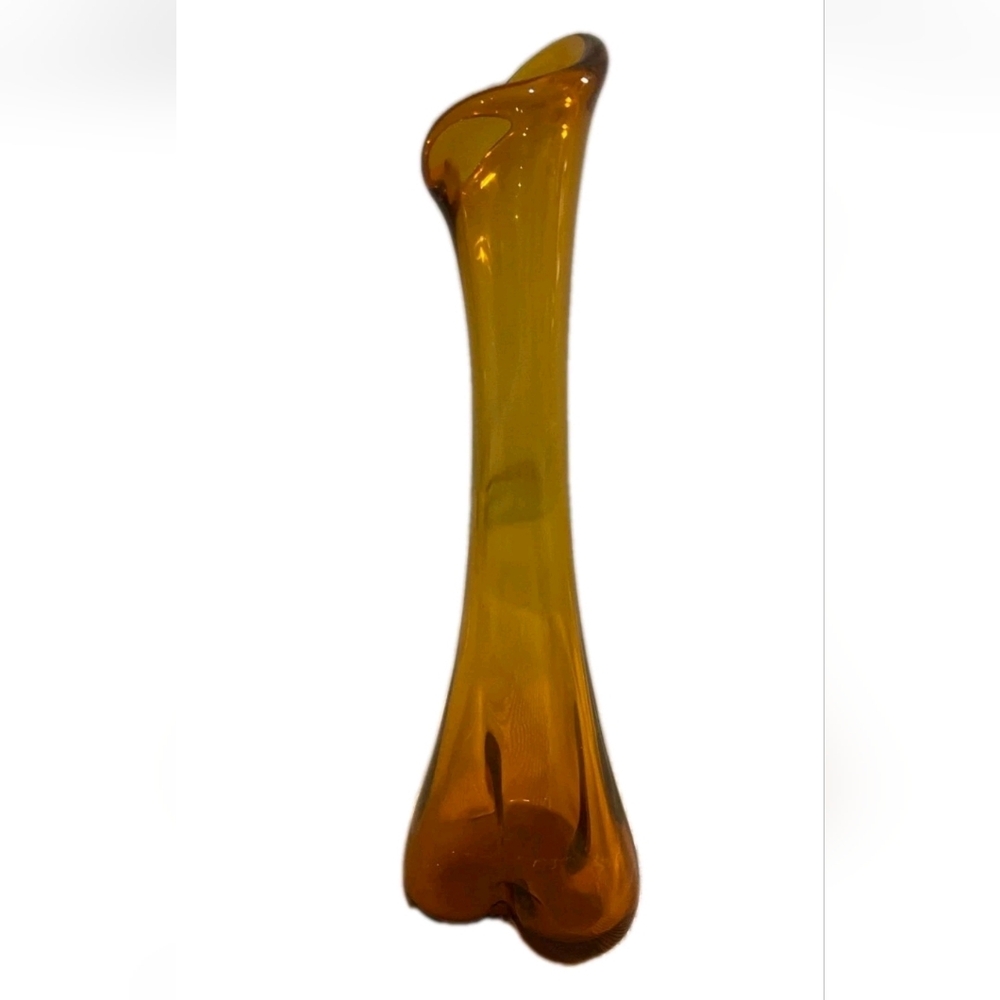 Viking Glass Bud Vase Orange MCM Mid Century Retro Modern Vintage